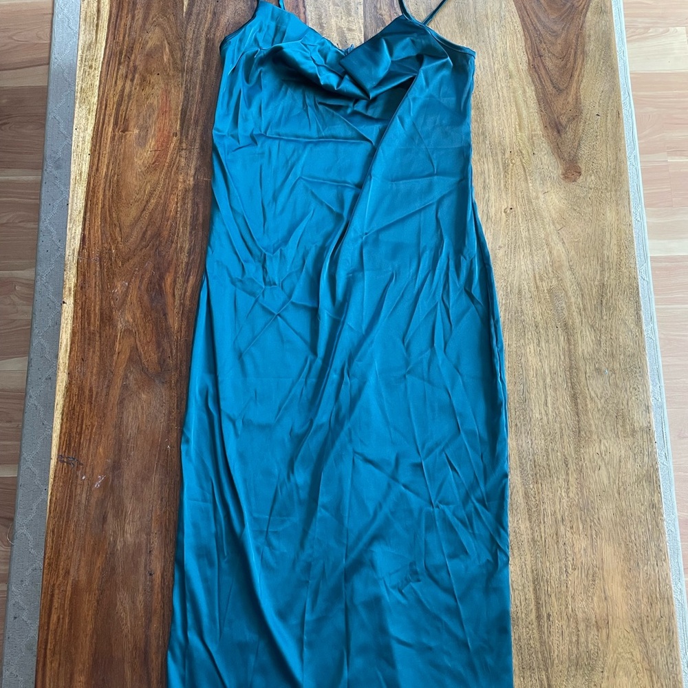 Teal Spaghetti Strap Maxi Dress